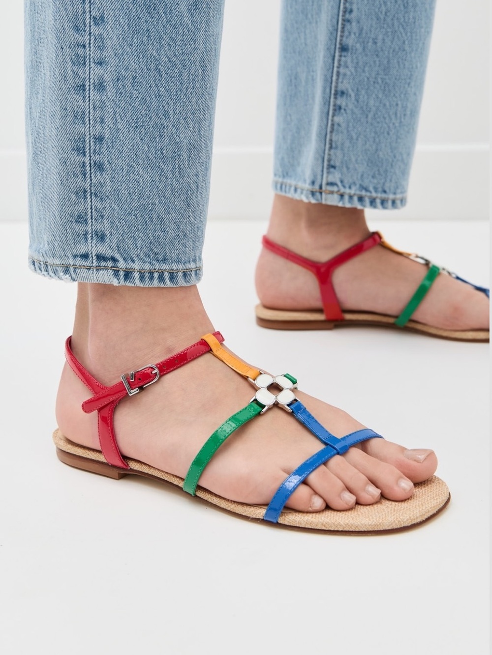 New in Box Larroude Hana Flats in Azure, Size 8
